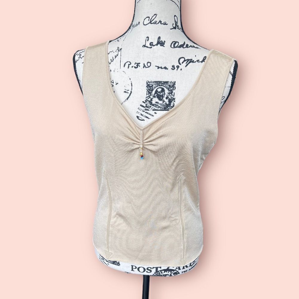 Roberto Cavalli 2003 cream tan bustier top - Picture 3 of 6
